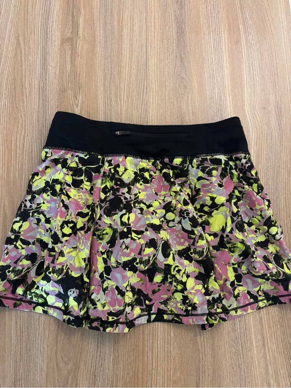 lululemon athletica Floral Skater Skirt with Black Waistband - Pink & Yellow
